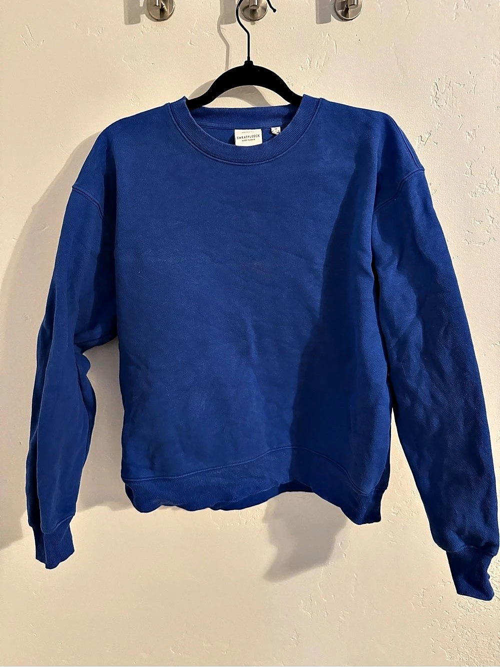 Aritzia Sweatfleece Cozy Fleece Crewneck Sweatshirt in Blue Size Medium